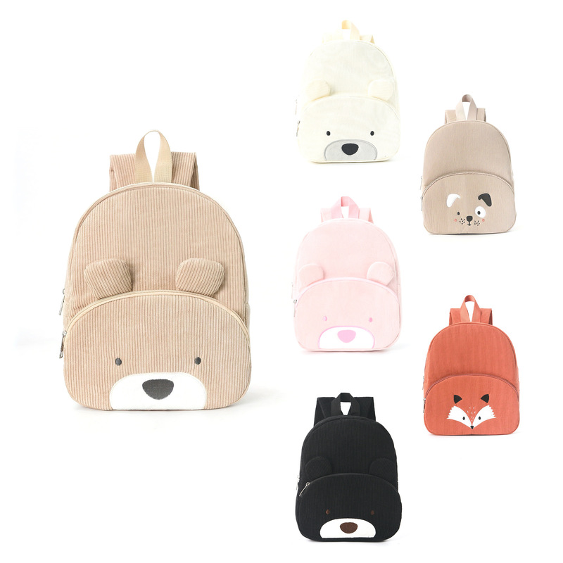 Cute Bear Corduroy Backpack fo - Canvas Backpack Casual ulasan dan harga