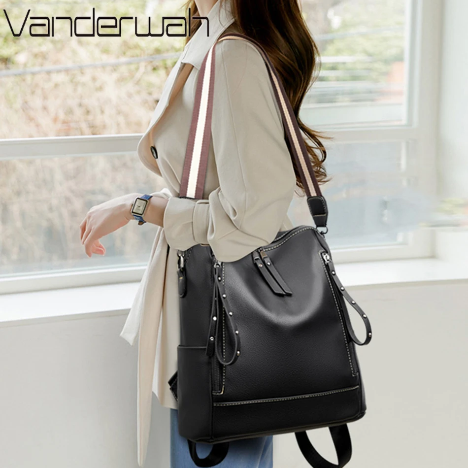 Brand Luxury Backpacks Soft Le - School Backpack Teen ulasan dan harga