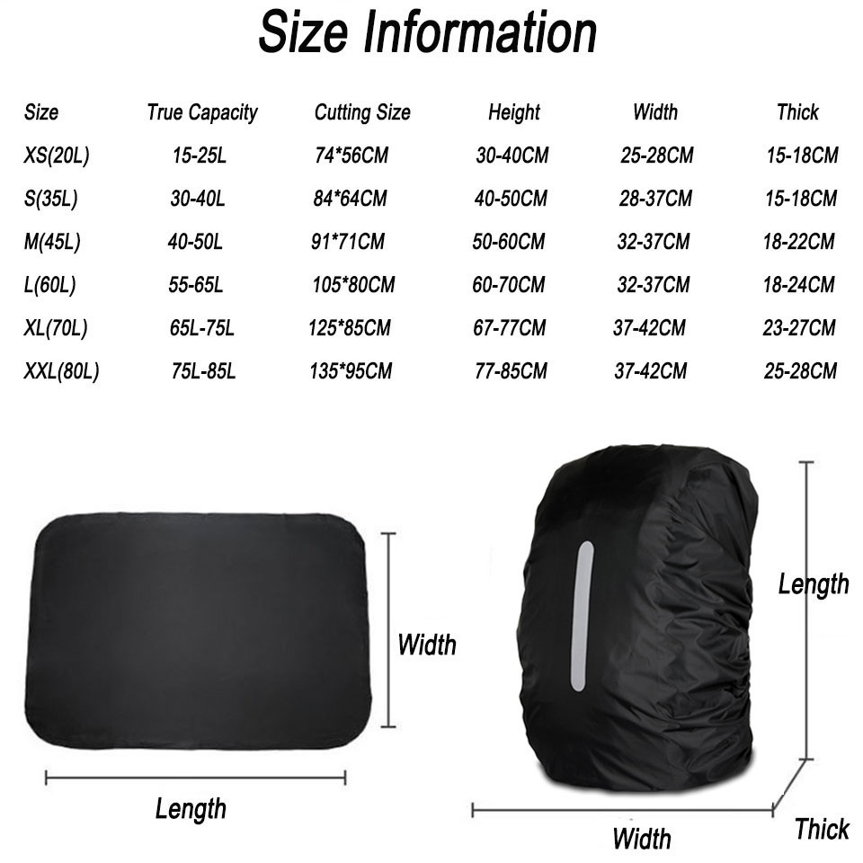 KoKossi 1Pcs 25-80L Backpack R - Rain Cover Backpack ulasan dan harga
