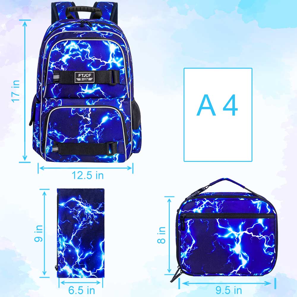 3PCS Lightning boys Backpack,  - School Backpack Teen ulasan dan harga