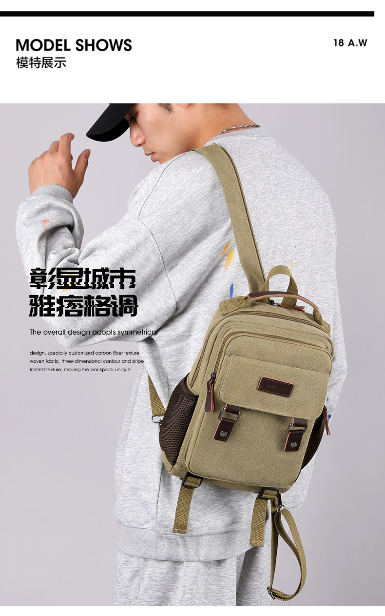 New Canvas Chest Bag Men Large - Canvas Backpack Casual ulasan dan harga