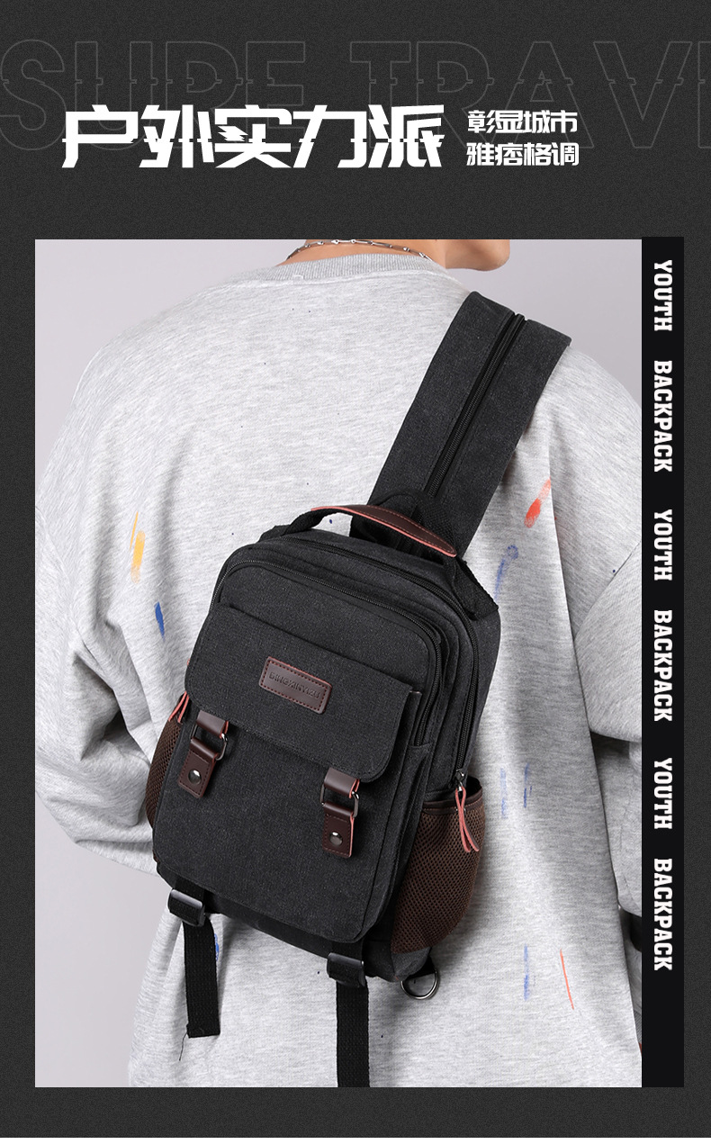 New Canvas Chest Bag Men Large - Canvas Backpack Casual ulasan dan harga
