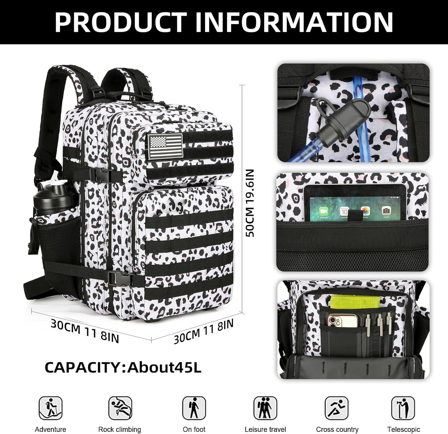 Large 45L 3P Tactical Backpack - Rucksack Military Style ulasan dan harga